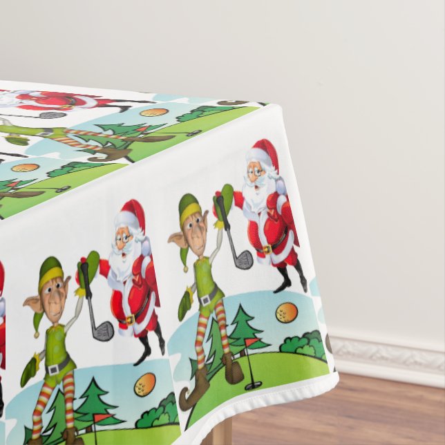 Weihnachtslieder, Frohe Weihnachten, Santa Golf Tischdecke (Beispiel)