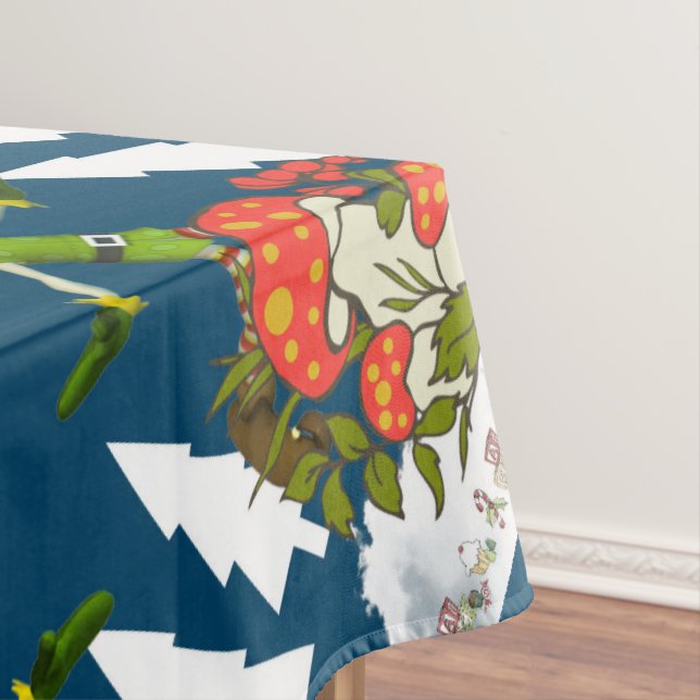 Weihnachtslieder, Frohe Weihnachtself Tischdecke (Beispiel)