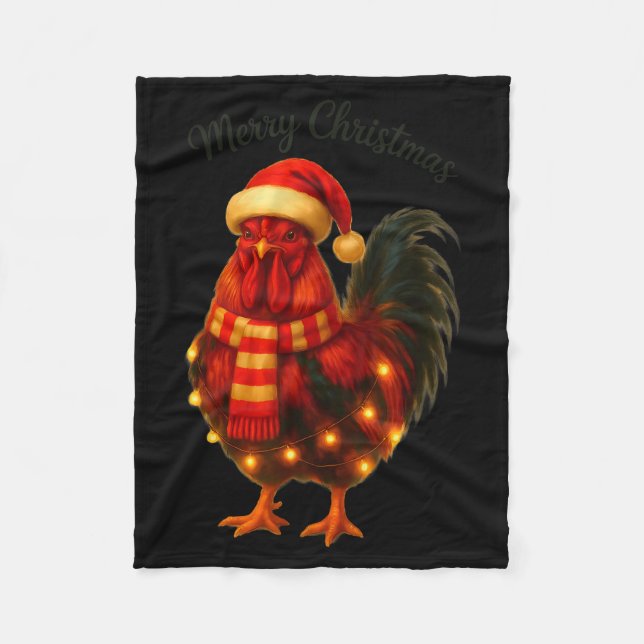 Weihnachtslieder Funny Chicken Weihnachten Familie Fleecedecke (Vorderseite)