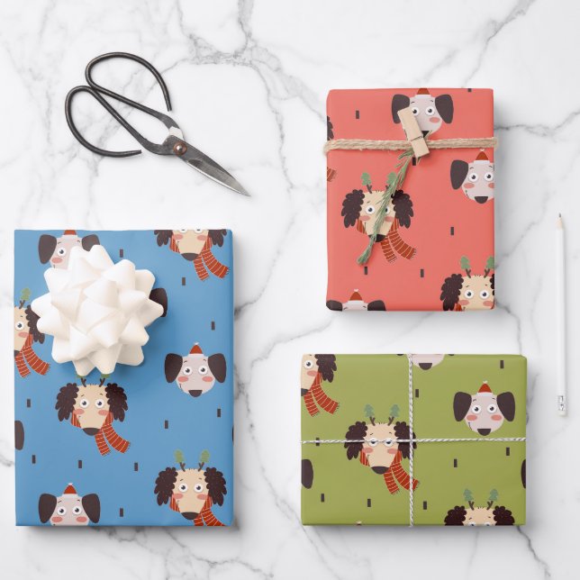 Weihnachtslieder Geschenkpapier Set (Vorderseite)