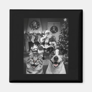 Weihnachtslieder Hund Selfie mit dem Weihnachtskla Magnet