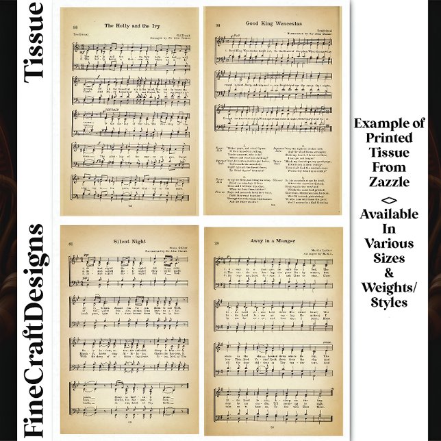 Weihnachtslieder Hymns Sheet Music DV1F Decoupage Seidenpapier (Von Creator hochgeladen)