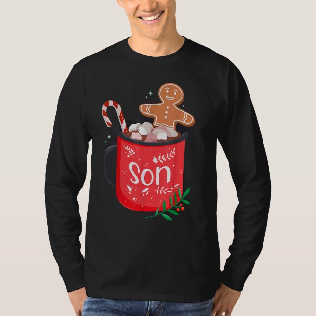 Weihnachtslieder Kakaofamilie Tasse mit Candy Can T-Shirt (Vorderseite)