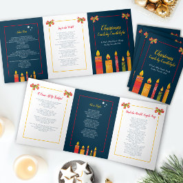 Weihnachtslieder mit Kerzenlicht Dreifach-gefaltete Programmkarte