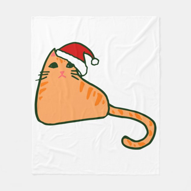 Weihnachtslieder mit orangefarbener Katze Fleecedecke (Vorderseite)