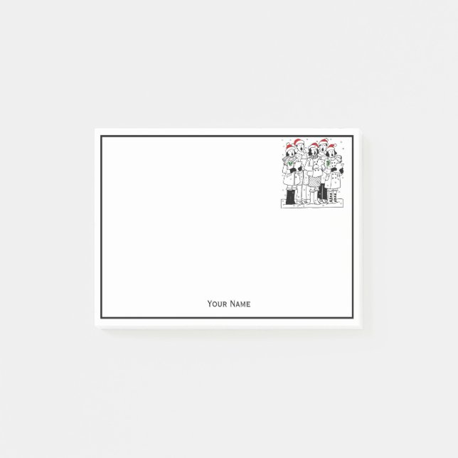 Weihnachtslieder mit Snow Xmas Post-it Klebezettel (Vorderseite)