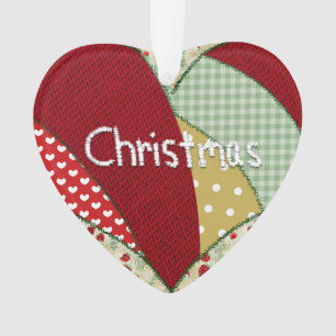 Weihnachtslieder Patchwork Patterns Herz Ornament