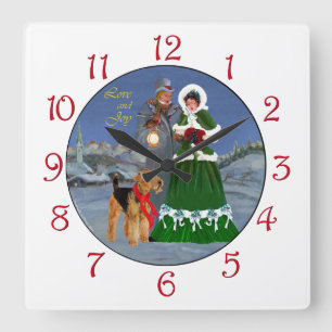 Weihnachtslieder Quadratische Wanduhr