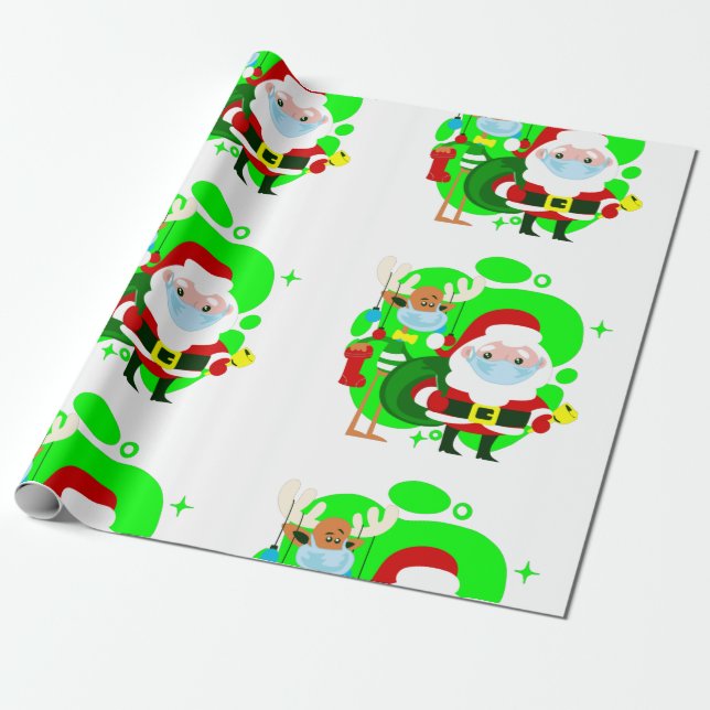 Weihnachtslieder Rentiere Geschenkpapier (Ungerollt)