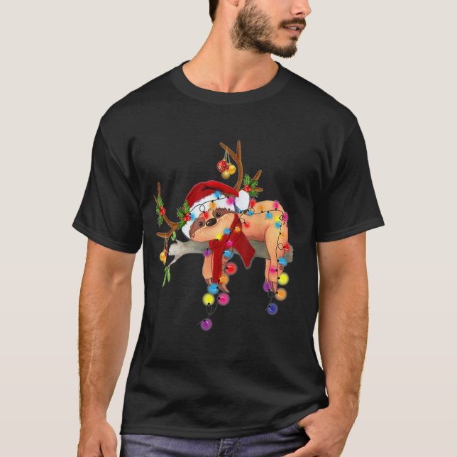 Weihnachtslieder Rentiere Licht Weihnachtsnachtsfe T-Shirt (Vorderseite)