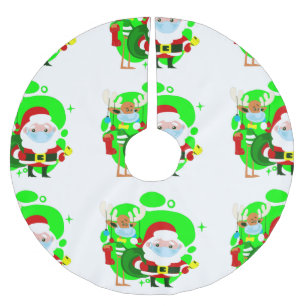 Weihnachtslieder Rentiere Polyester Weihnachtsbaumdecke