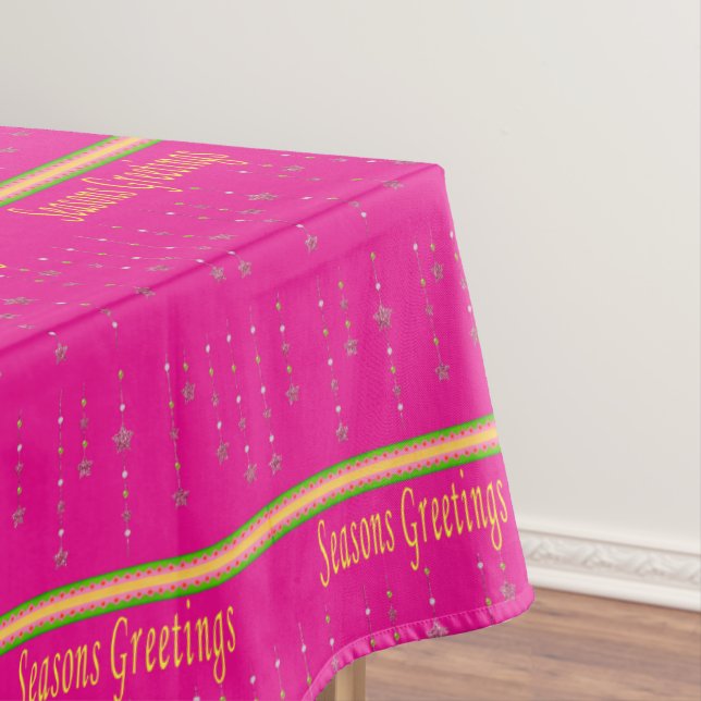Weihnachtslieder, rosa Frohe Festtage Tischdecke (Beispiel)