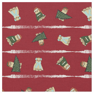 Weihnachtslieder Rote Holiday Fabric von der Garde Stoff