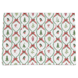 Weihnachtslieder Rotkehlchen-Ornamente und Blattwe Große Geschenktüte