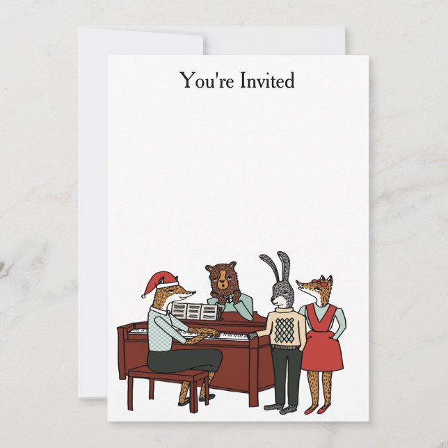 Weihnachtslieder rund um die Piano-Einladung Einladung (Vorderseite)