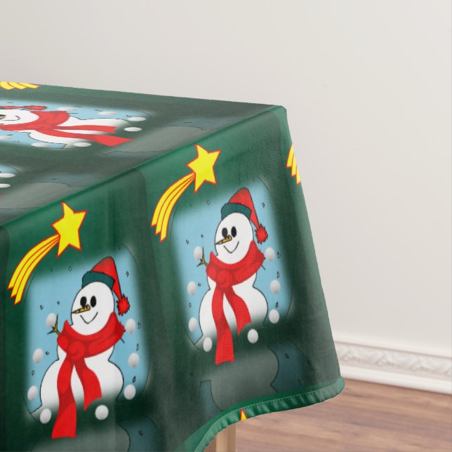 Weihnachtslieder, Schneemann Tischdecke (Beispiel)