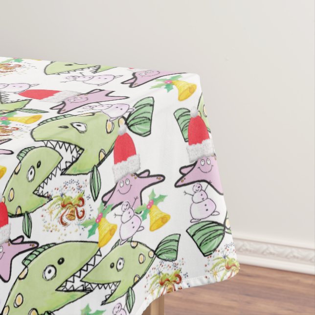 Weihnachtslieder, Shark Snowman Tischdecke (Beispiel)