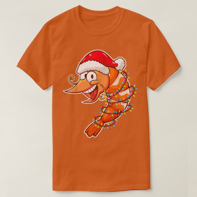 Weihnachtslieder Shrimps mit Weihnachtsmütze L T-Shirt (Design vorne)