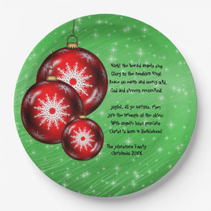Weihnachtslieder Texte Hark Herald Angels Large 9" Pappteller
