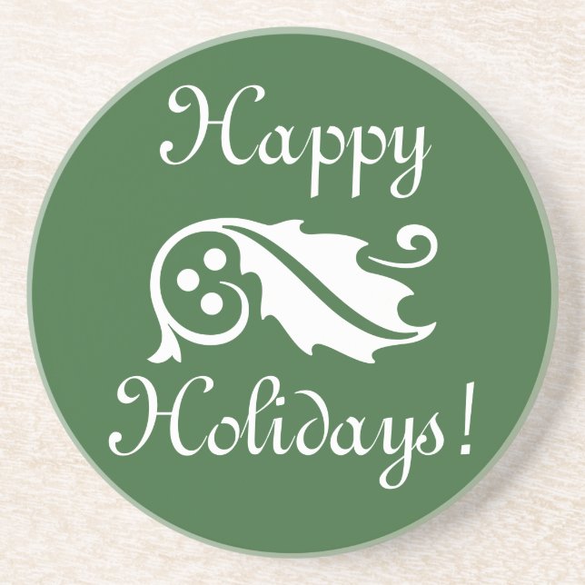 Weihnachtslieder und Beeren Weihnachtsgetränke Getränkeuntersetzer (Vorne)