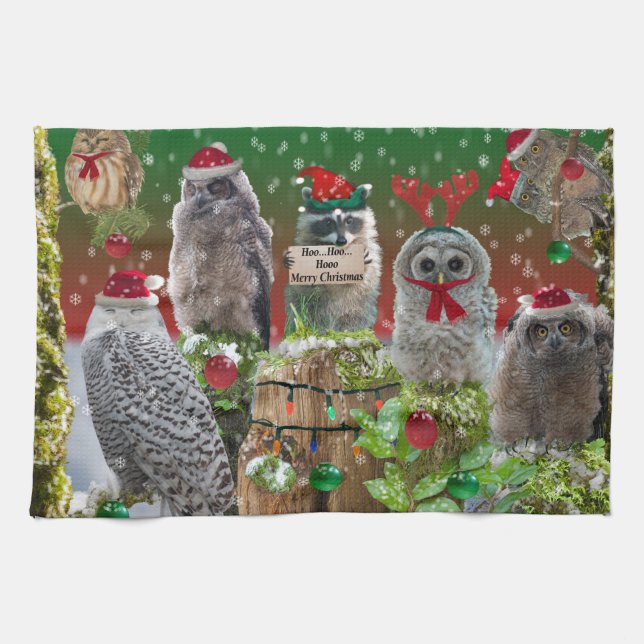 Weihnachtslieder und Raccoon Handtuch (Horizontal)