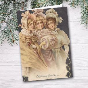 Weihnachtsliedersänger-Karte im viktorianischen Ze Feiertagskarte
