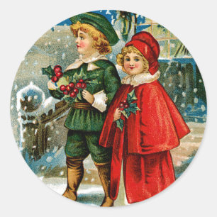 Weihnachtsliedersänger Runder Aufkleber