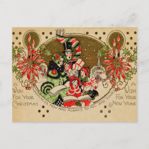 Weihnachtsliedsänger Feiertagspostkarte