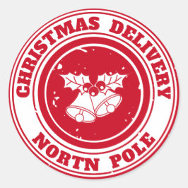 Weihnachtslieferung Nordpol Runder Aufkleber