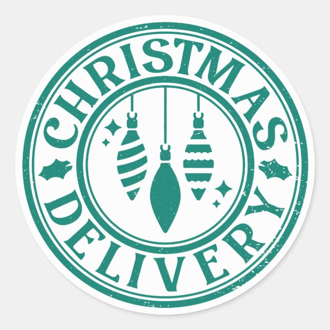 Weihnachtslieferung Runder Aufkleber (Vorderseite)