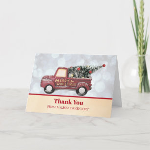 Weihnachtslieferwagen mit Xmas-Baum Danke Karte