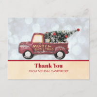 Weihnachtslieferwagen mit Xmas-Baum Danke