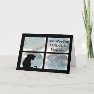 Weihnachtsliegekatze in Mattierter Weihnachtskarte Feiertagskarte