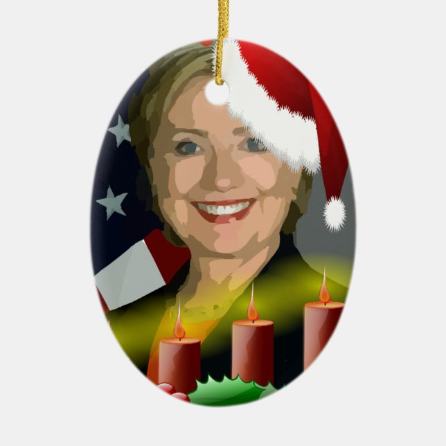 Weihnachtsliegeklammer Keramik Ornament (Vorne)
