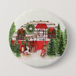 Weihnachtsliegeplatz Rustikale Szene Button
