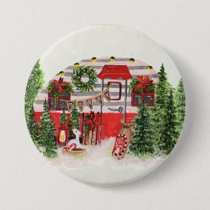 Weihnachtsliegeplatz Rustikale Szene Button