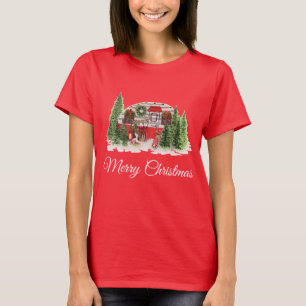 Weihnachtsliegeplatz Rustikale Szene T-Shirt