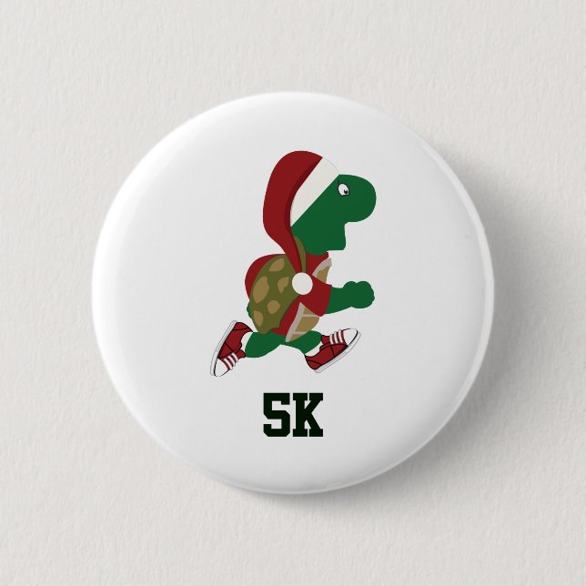 Weihnachtsliegeschildkröte 5K Button (Vorderseite)