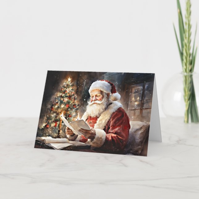 Weihnachtsliste des Weihnachtsmanns Karte (Vorderseite)