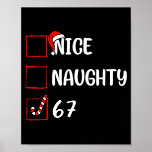 Weihnachtsliste Nett Unartig 6 7 Lustig Sechs Sieb Poster