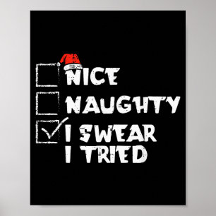 Weihnachtsliste Nett Unartig Ich Habe Versucht Lus Poster