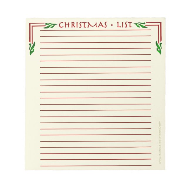 Weihnachtsliste (Notepad) Notizblock (Vorderseite)