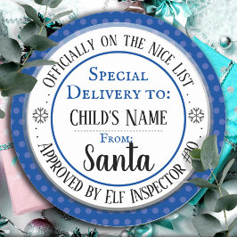 Weihnachtsliste Offizieller Individuelle Name Runder Aufkleber