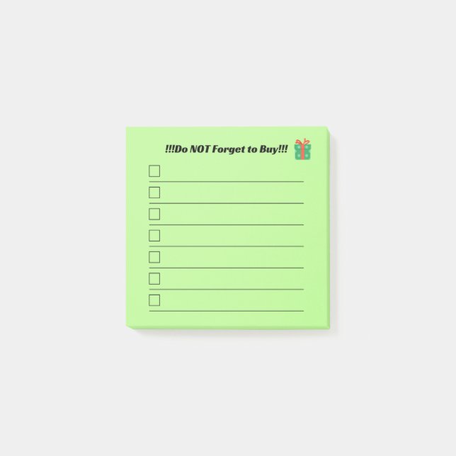 Weihnachtsliste Post It Notizen  (Vorderseite)