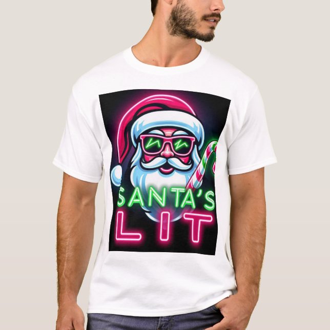 Weihnachtslit - Funny Neon Weihnachten T - Shirt (Vorderseite)