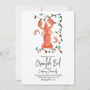Weihnachtslobster Crawfish Crustacean Flyer Einladung