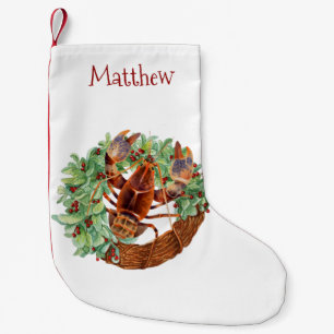 Weihnachtslobster Crustacean Monogram Kleiner Weihnachtsstrumpf