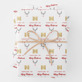 Weihnachtslogo für Rentiere Geschenkpapier Set