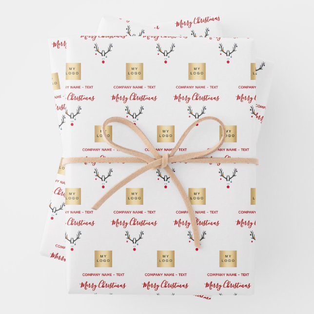 Weihnachtslogo für Rentiere Geschenkpapier Set (Beispiel)