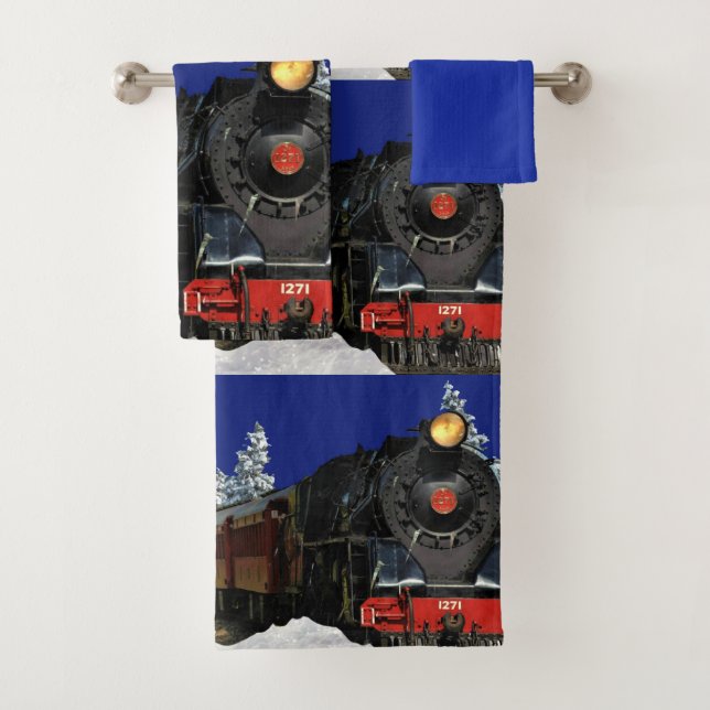 Weihnachtslokomotive / Badetuch Set (Insitu)